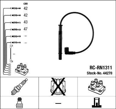 NGK 44278 Ignition Cable Kit