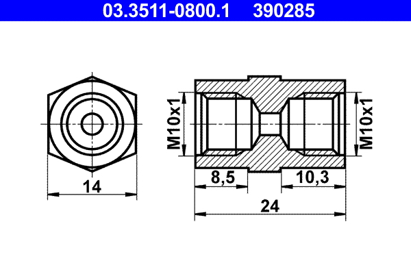 ATE 03.3511-0800.1 Adapter, brake line
