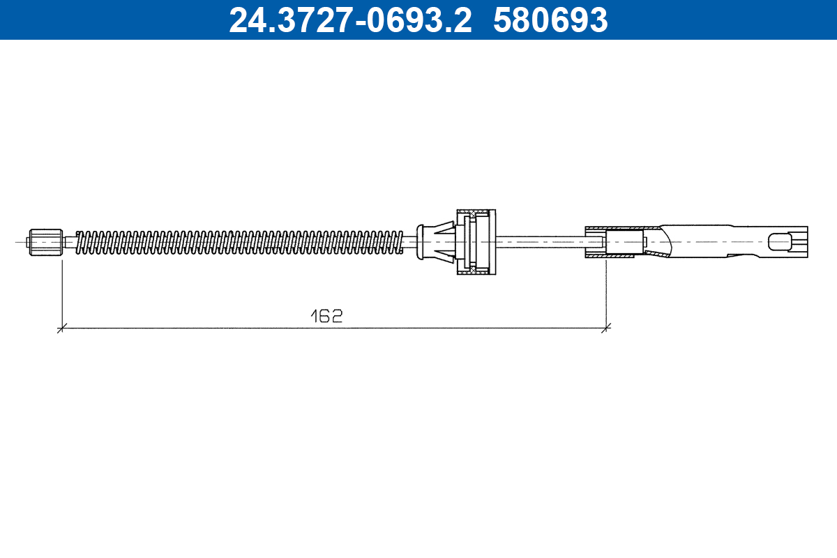 ATE 24.3727-0693.2 Cable Pull, parking brake