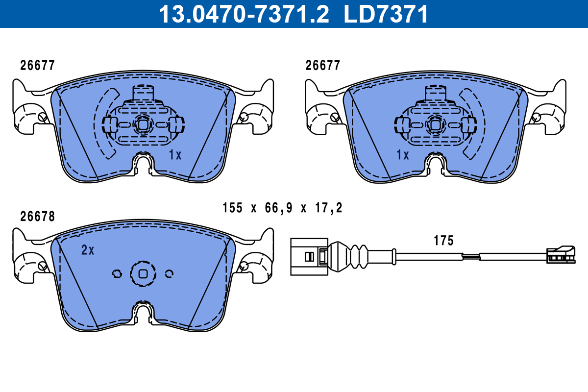 ATE 13.0470-7371.2 Brake Pad Set, disc brake