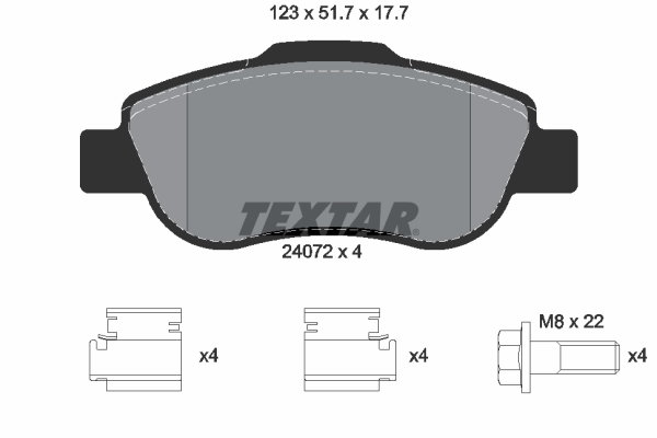 TEXTAR 2407201 Brake Pad Set, disc brake
