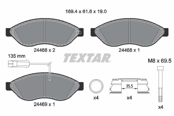 TEXTAR 2446807 Brake Pad Set, disc brake