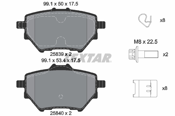 TEXTAR 2583901 Brake Pad Set, disc brake