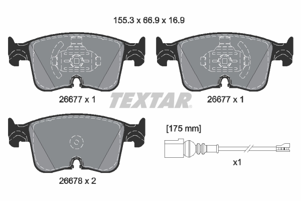 TEXTAR 2667702 Brake Pad Set, disc brake