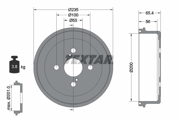 TEXTAR 94021200 Brake Drum