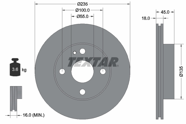 TEXTAR 92061500 Brake Disc