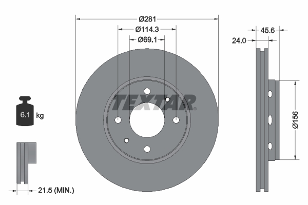 TEXTAR 92100403 Brake Disc