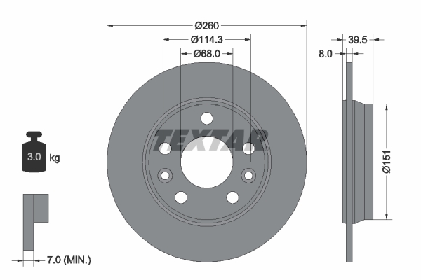 TEXTAR 92327203 Bremsscheibe